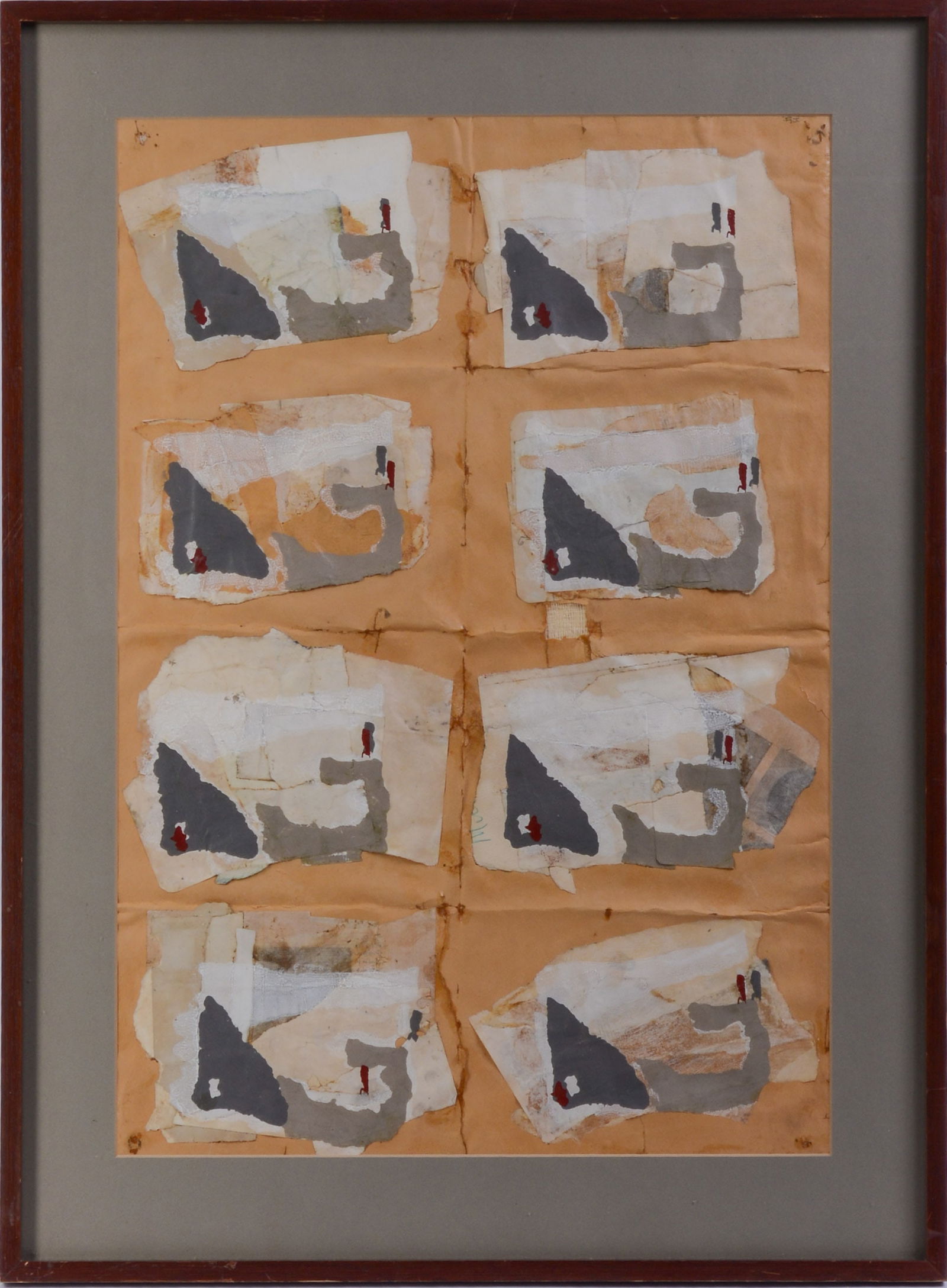 Contemporary Mixed Media Collage.: Artist unknown, framed, 28 x 21 inches.