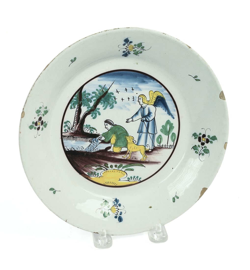 FRENCH FAIENCE PLATE. (1 of 3)
