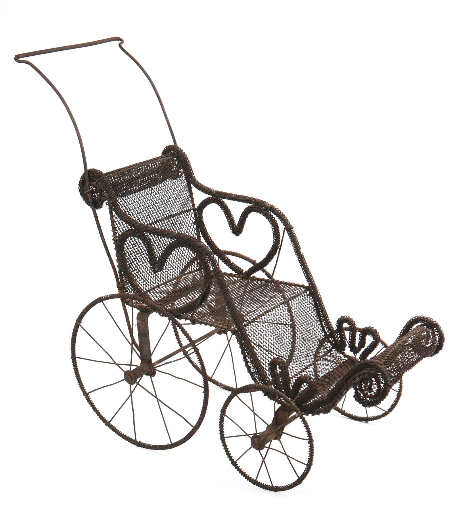 ANTIQUE FRENCH WIRE DOLL CARRIAGE. (1 of 4)