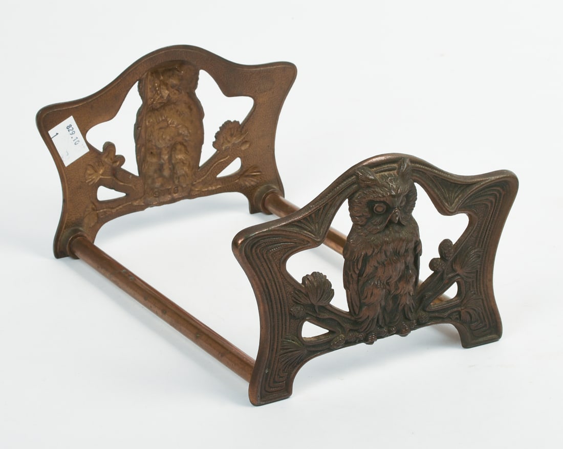 BRONZE OWL BOOKENDS. - 2