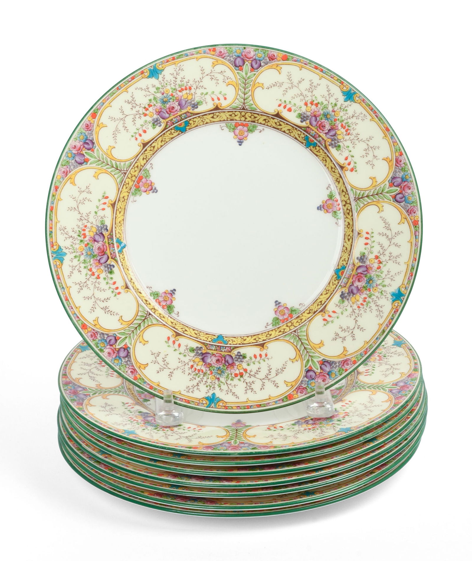 EIGHT WEDGWOOD ST. AUSTELL DINNER PLATES. (1 of 3)