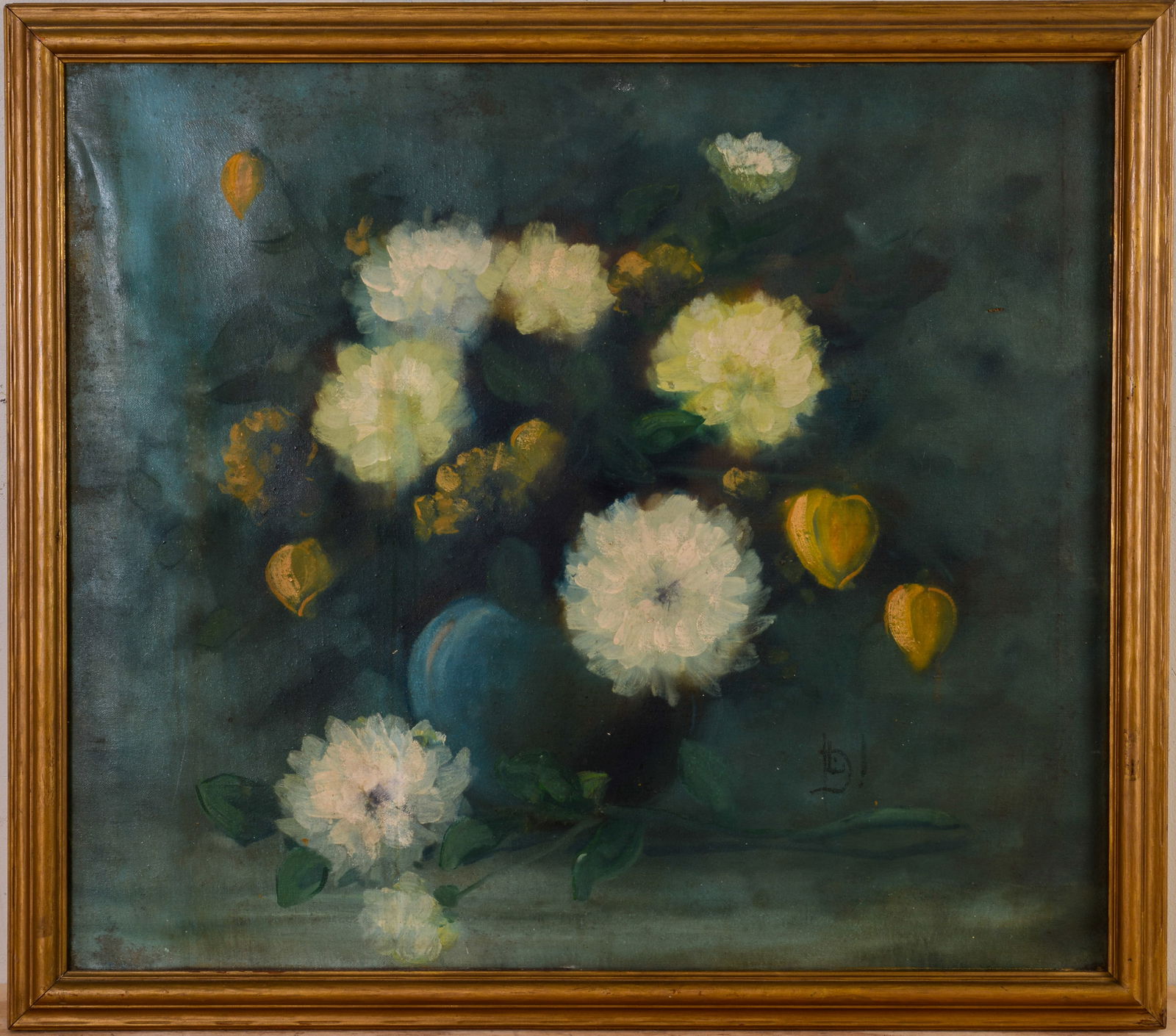 19TH CENTURY STILL LIFE WITH FLOWERS. (1 of 5)