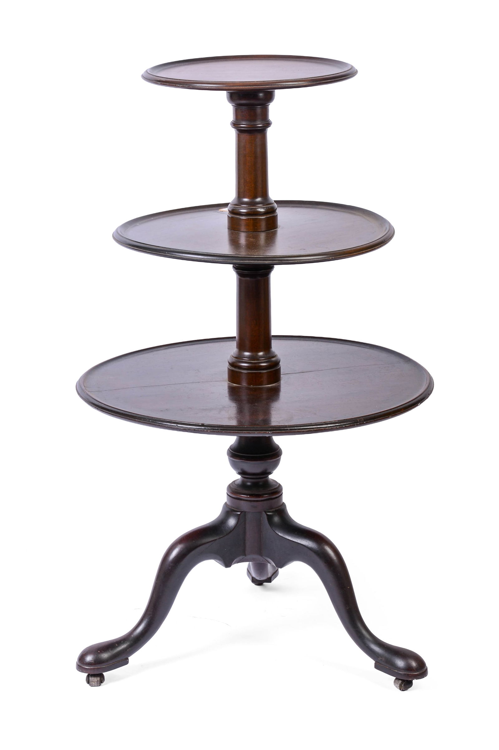 ENGLISH GEORGE III MAHOGANY DUMBWAITER. (1 of 5)