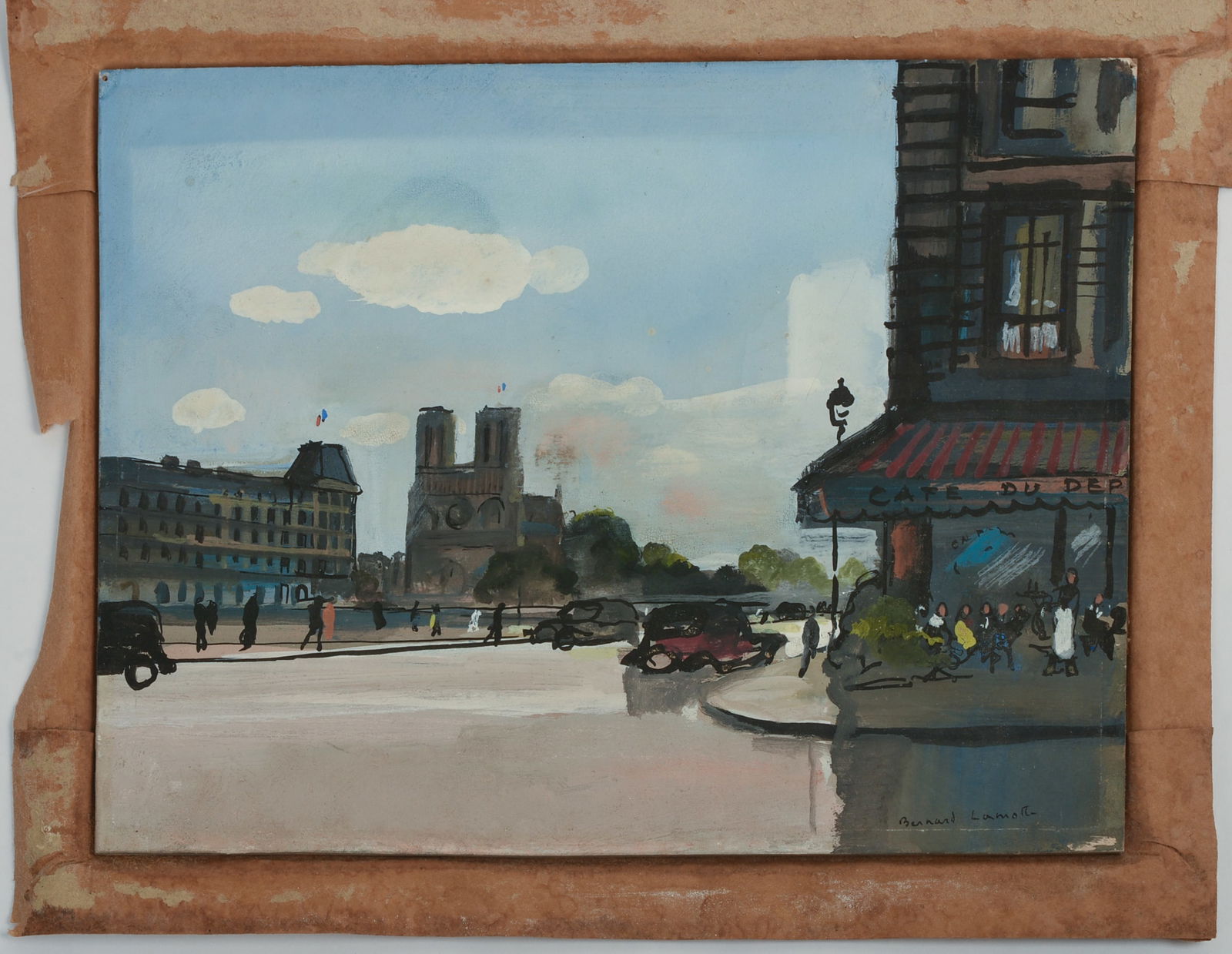 BERNARD LAMOTTE (1903 - 1983). PARISIAN CAFE. (1 of 3)