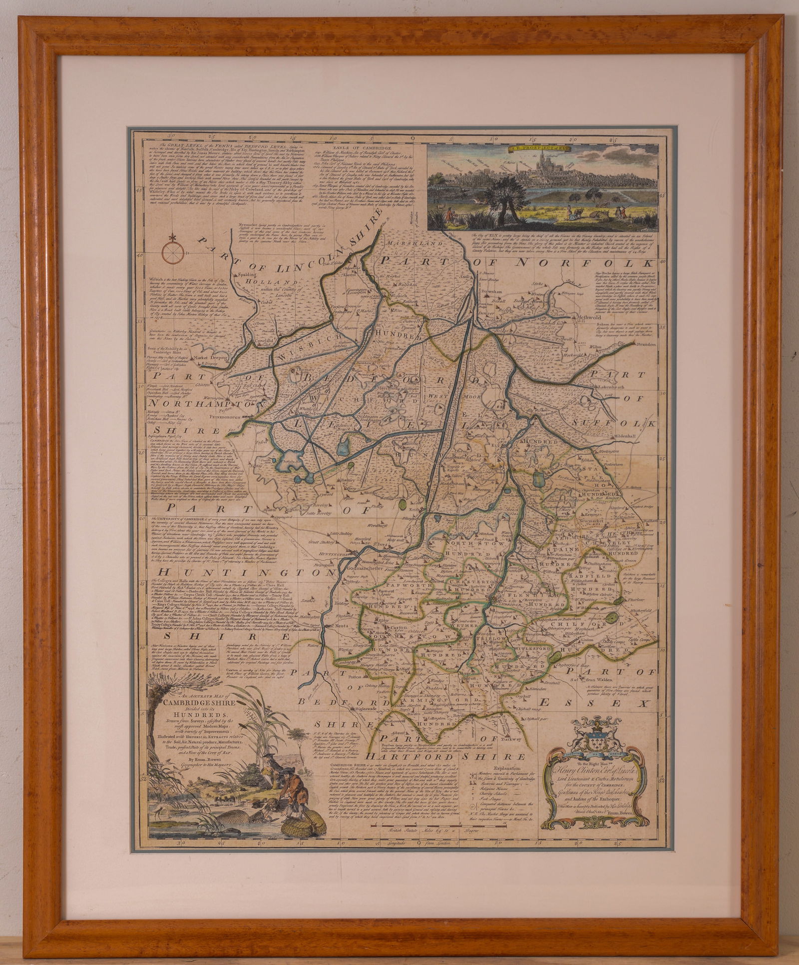 18TH CENTURY MAP OF CAMBRIDGESHIRE BY EMANUEL BOWEN. (1 of 6)