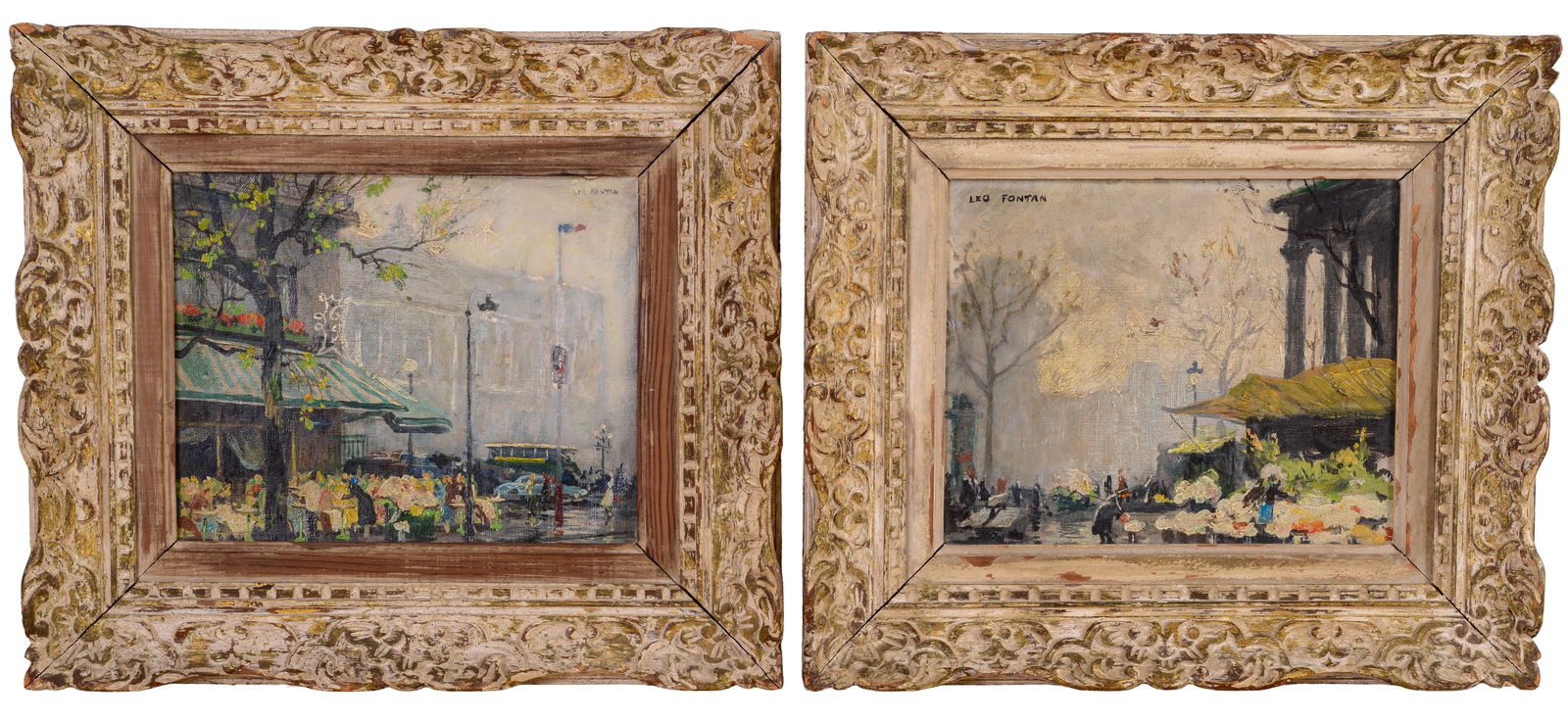 LEO FONTAN (1884 - 1965). PAIR OF PARISIAN STREET SCENES. (1 of 4)