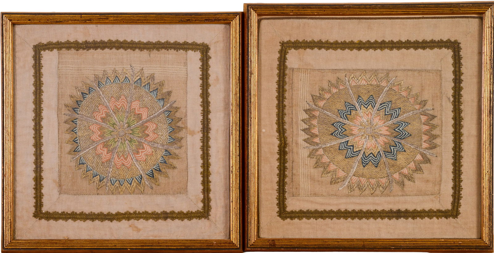 PAIR OF OTTOMAN TURKISH EMBROIDERIES. (1 of 4)