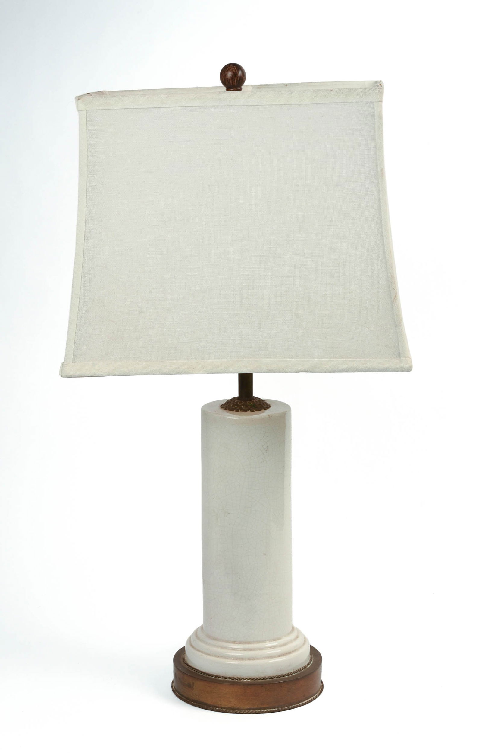 CHINESE WHITE PORCELAIN TABLE LAMP. (1 of 7)