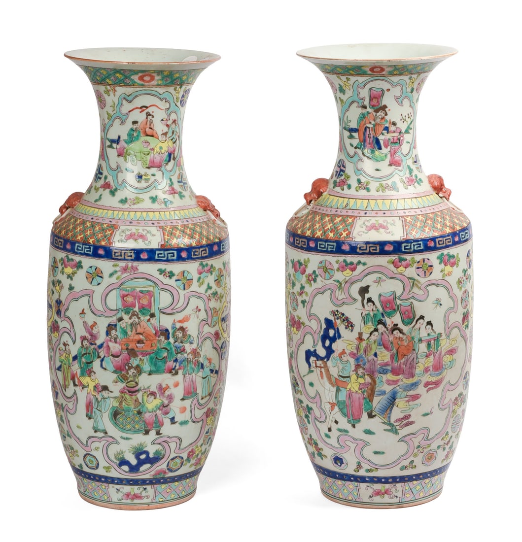 PAIR OF CHINESE PORCELAIN FLOOR VASES. (1 of 5)