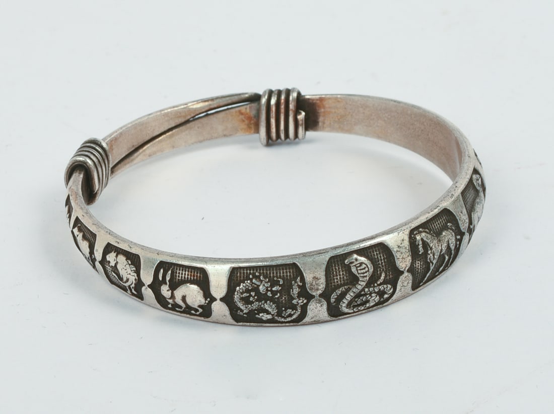 CHINESE SILVER BRACELET. - 2