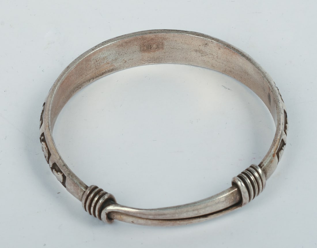 CHINESE SILVER BRACELET. - 4