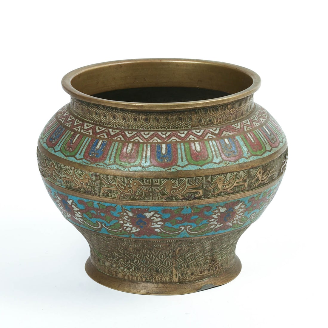 CHINESE CHAMPLEVE VASE. (1 of 3)