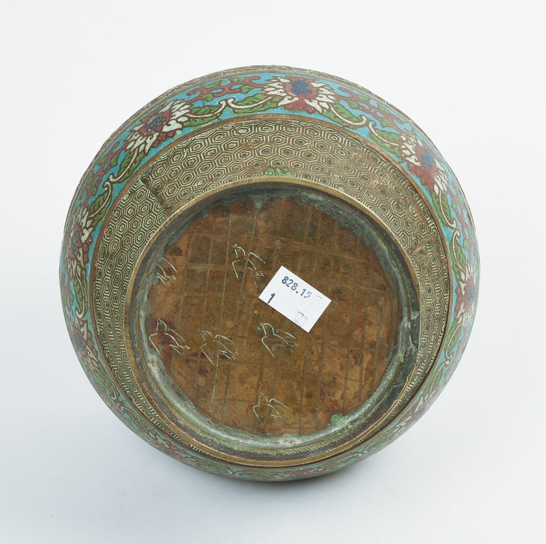 CHINESE CHAMPLEVE VASE. - 3