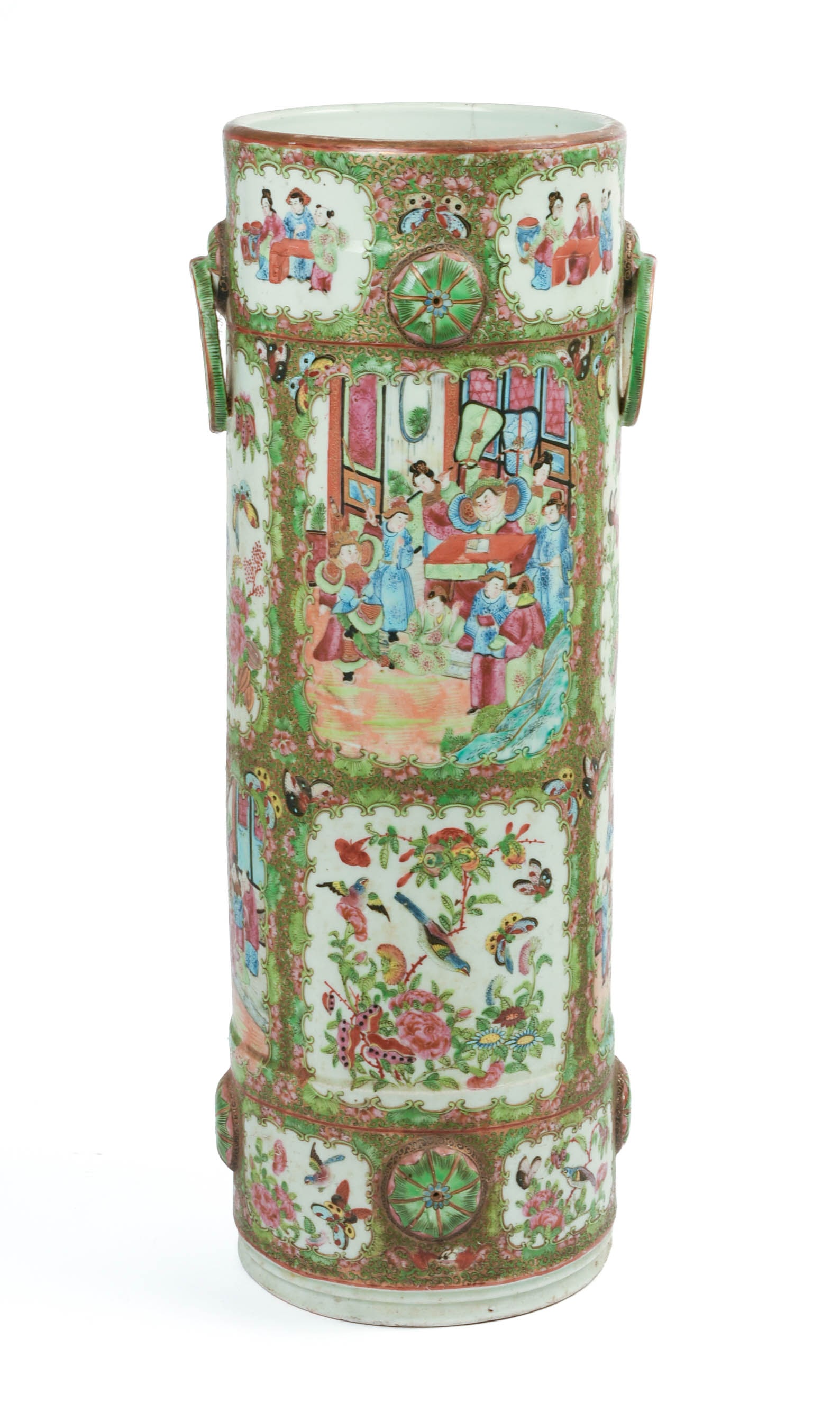 19TH CENTURY CHINESE ROSE MEDALLION UMBRELLA STAND. (1 of 8)