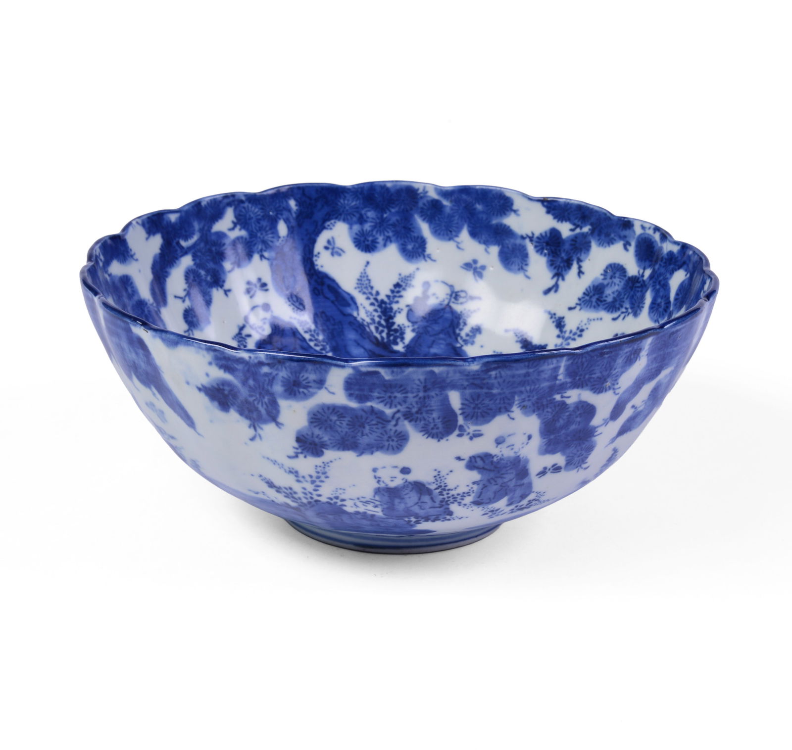 CHINESE BLUE AND WHITE BOWL. (1 of 5)