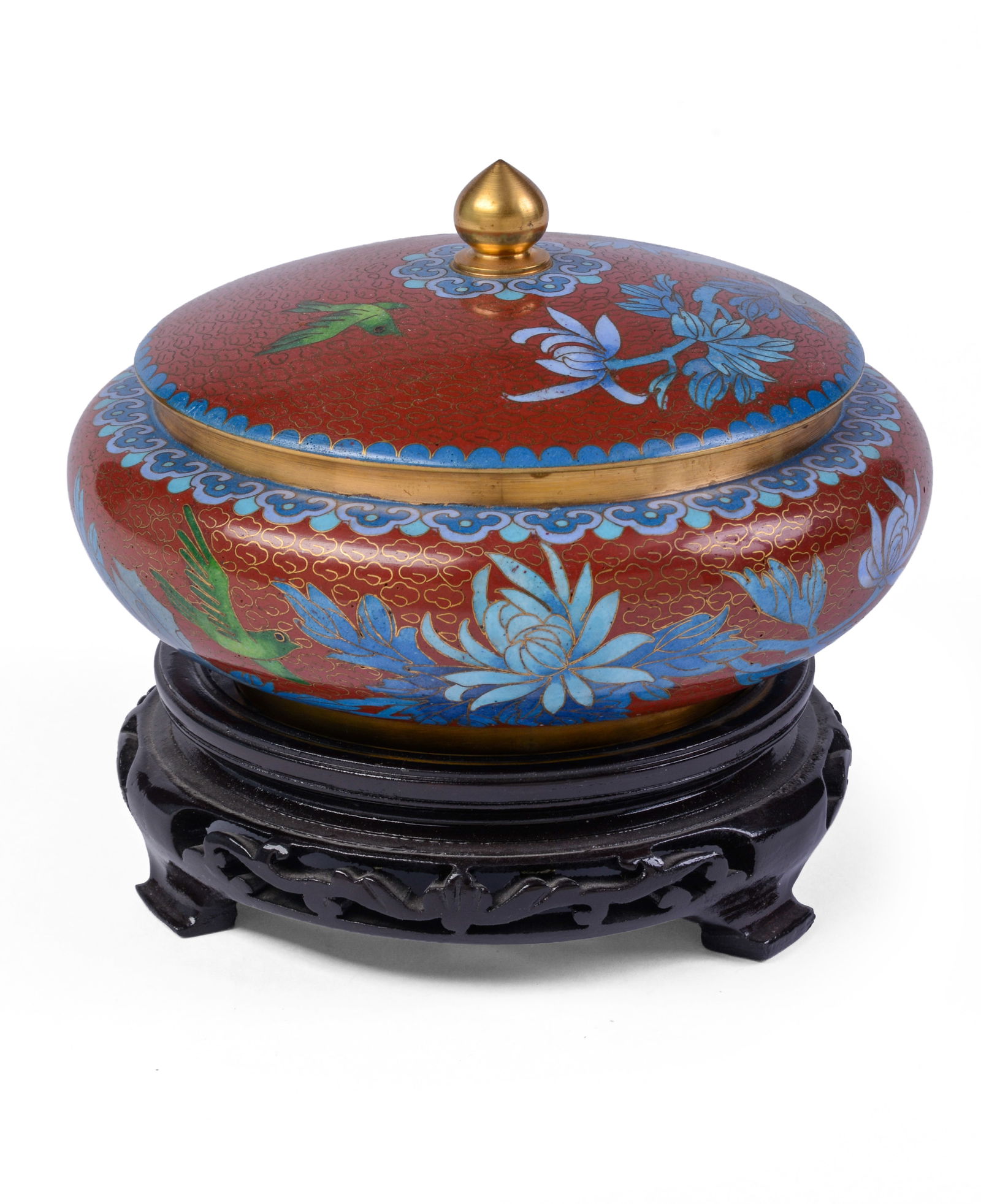 CHINESE CLOISONNE COVERED BOWL. (1 of 7)