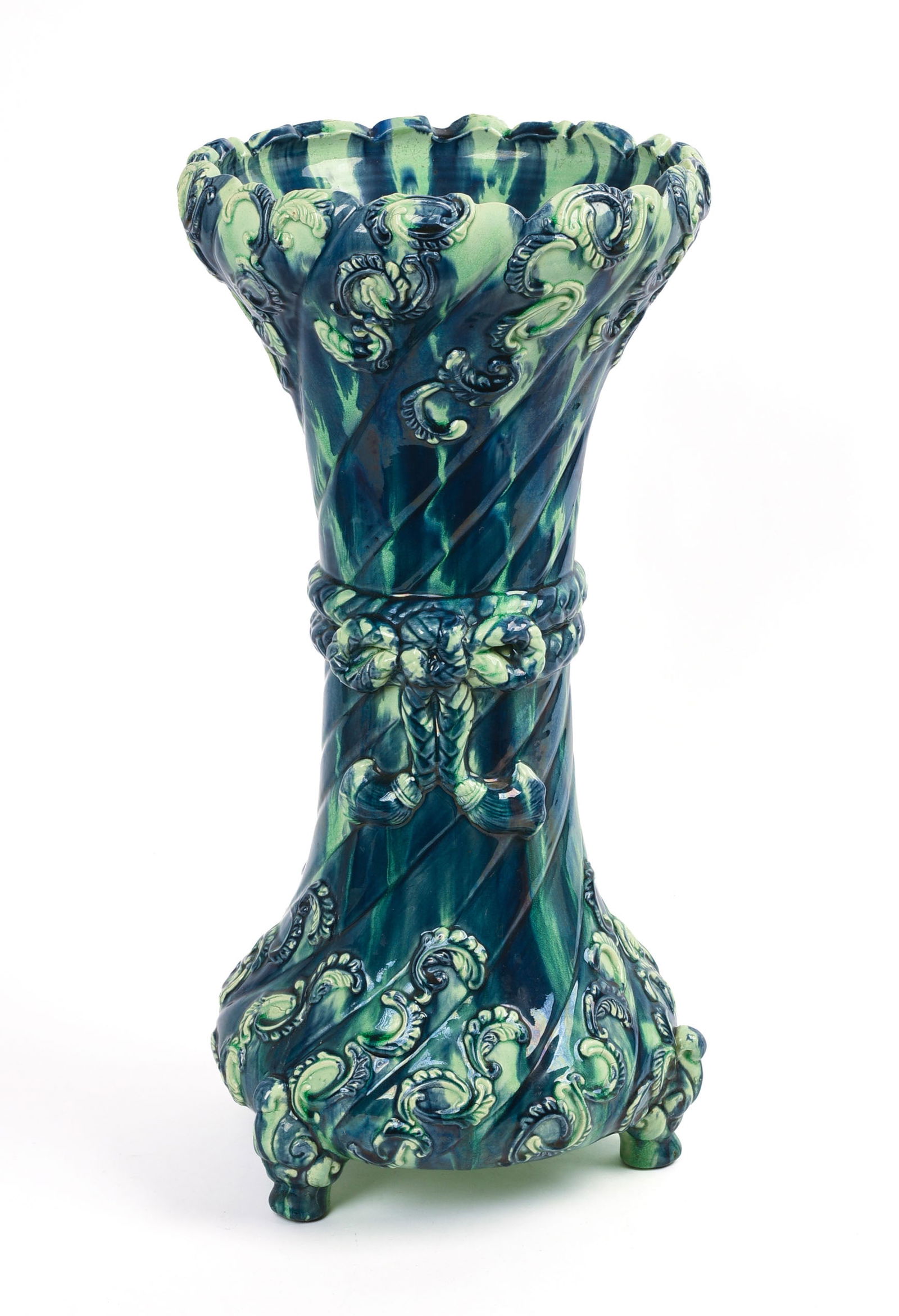 LARGE JAPANESE AWAJI POTTERY VASE. (1 of 6)