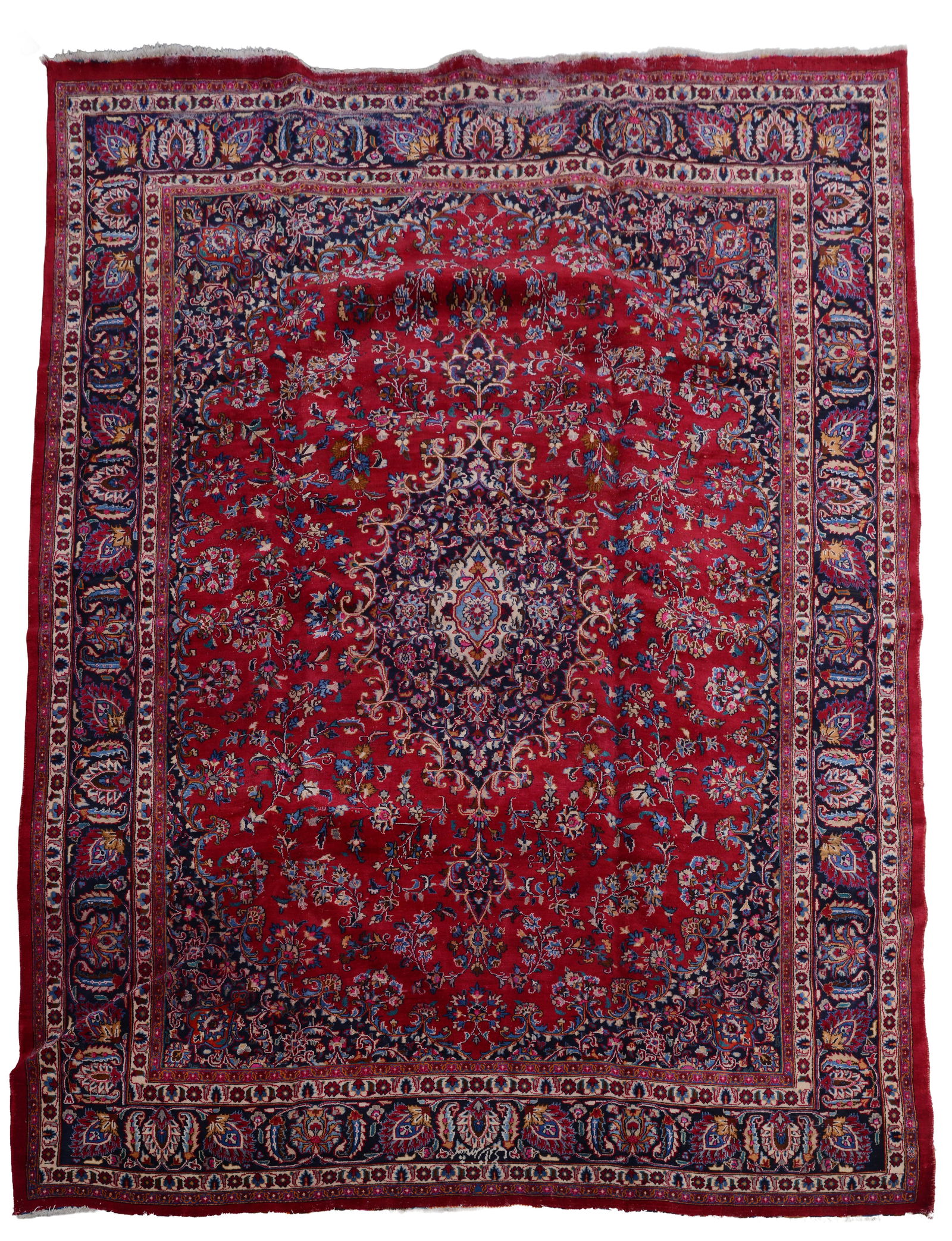 ROOM SIZE ORIENTAL CARPET: 9 feet 7 inches by 12 feet 6 inches.