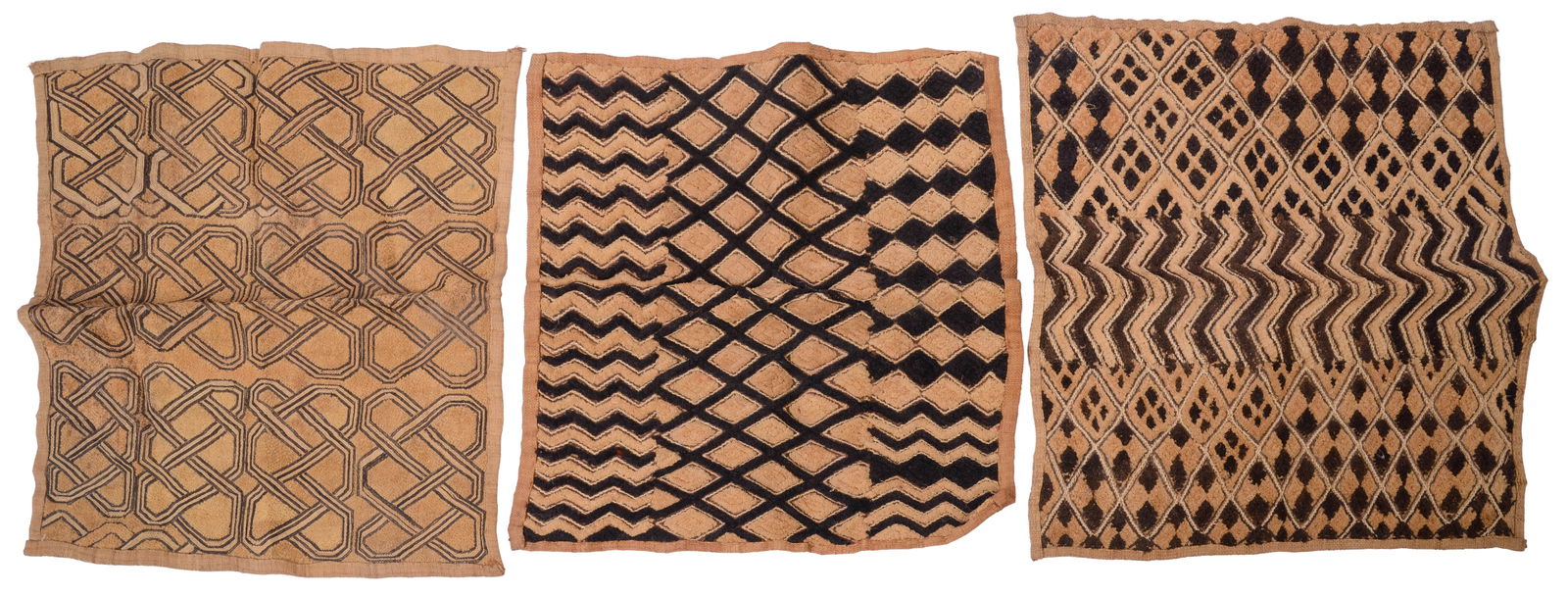 THREE 19TH CENTURY CREWEL WORK PANELS.: Approximately 22 x 22 inches. Good condition.