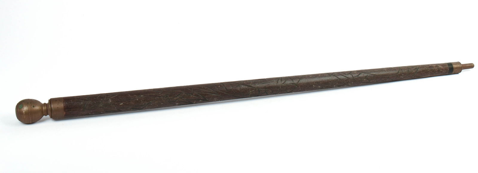 19TH CENTURY CANE WITH BILLIARDS CUE. (1 of 7)