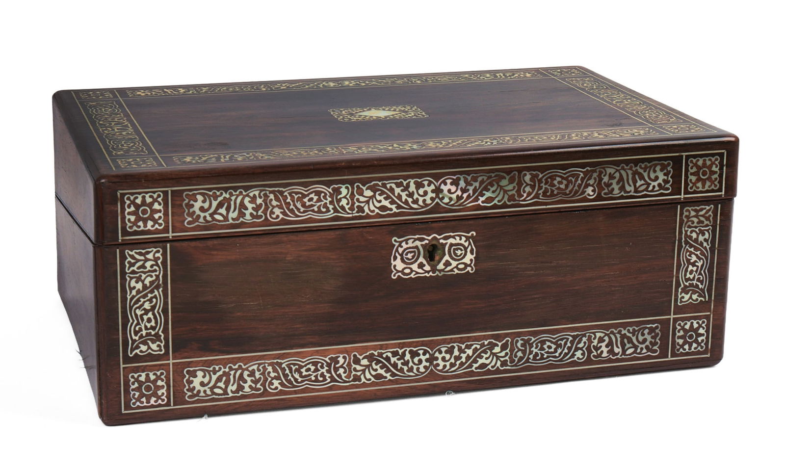 ANGLO-INDIAN INLAID DESK BOX. (1 of 8)