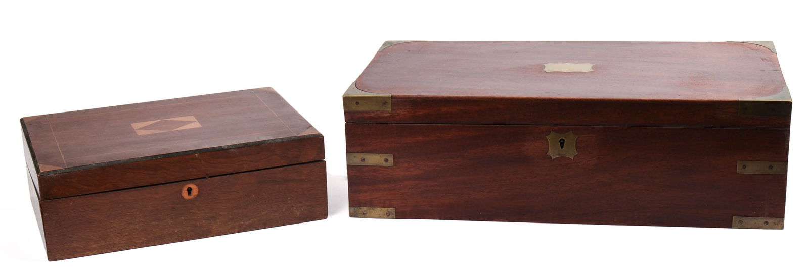 TWO ENGLISH MAHOGANY LAP DESKS. (1 of 12)