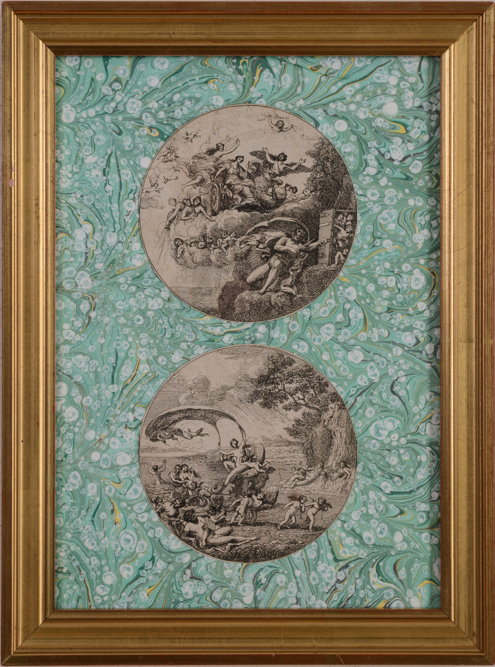 TWO FRAMED PRINTS AFTER FRANCESCO ALBANI. (1 of 2)