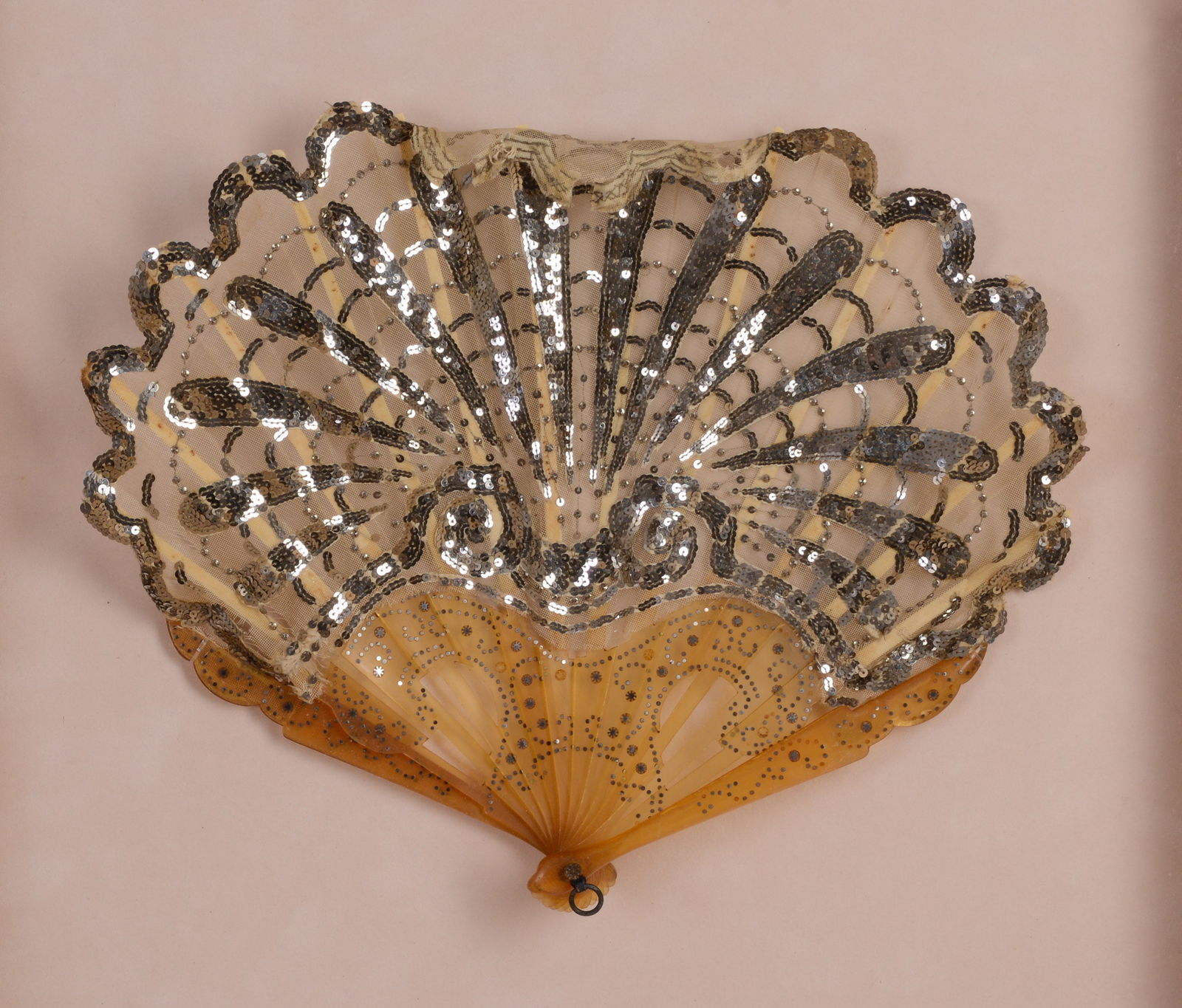 THREE FRAMED FANS. - 2