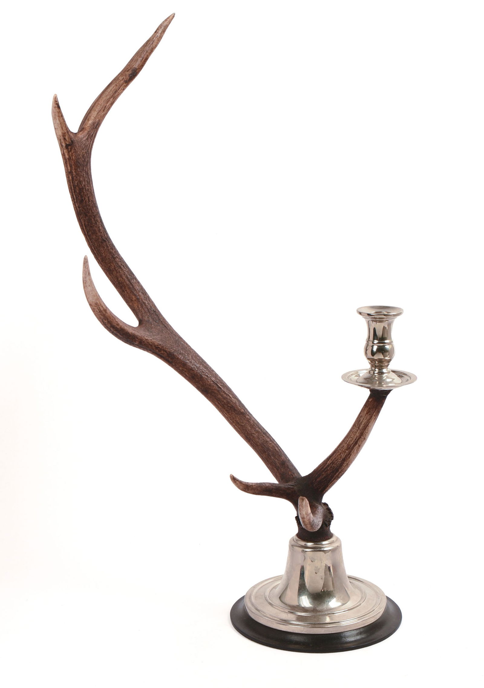 DEER ANTLER CANDLE HOLDER. (1 of 2)