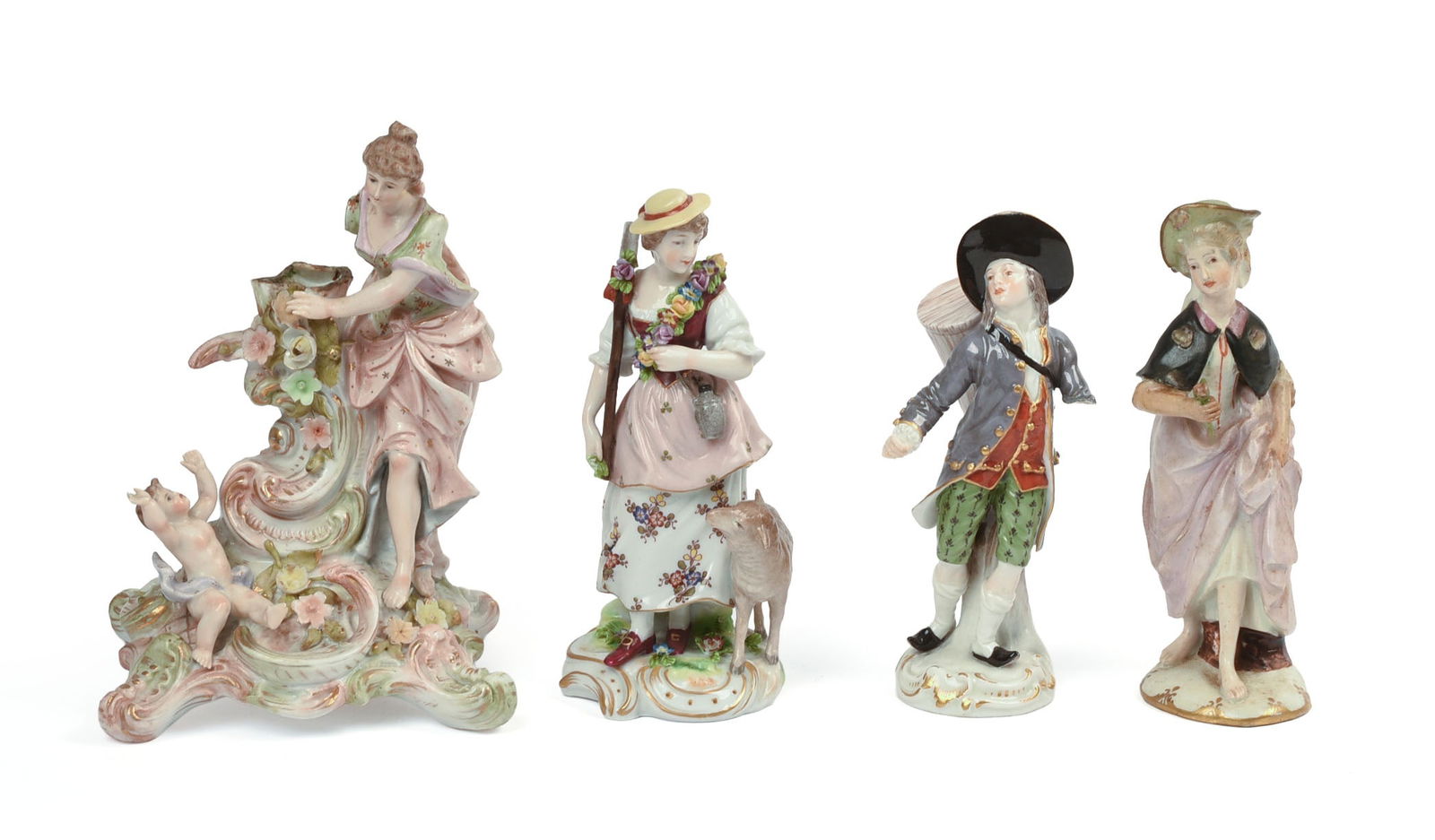 FOUR EUROPEAN PORCELAIN FIGURES. (1 of 7)