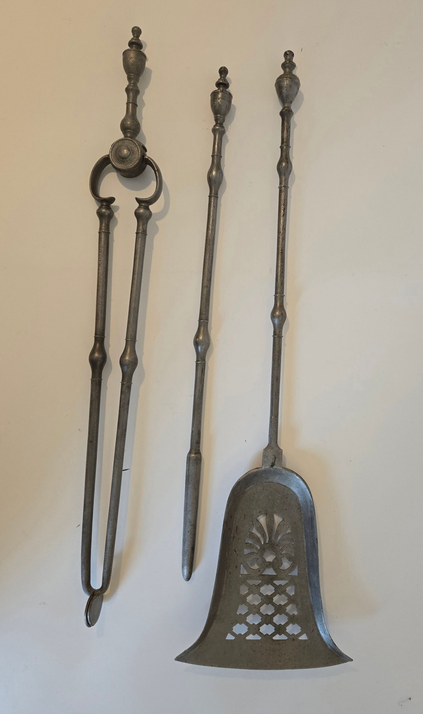 THREE 18TH CENTURY STEEL FIRE TOOLS (1 of 3)