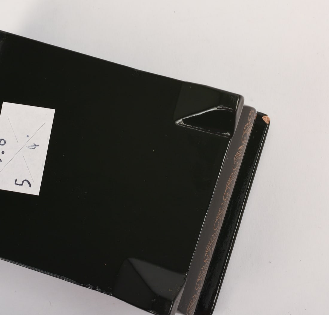 FIVE RUSSIAN BLACK LACQUER BOXES. - 6