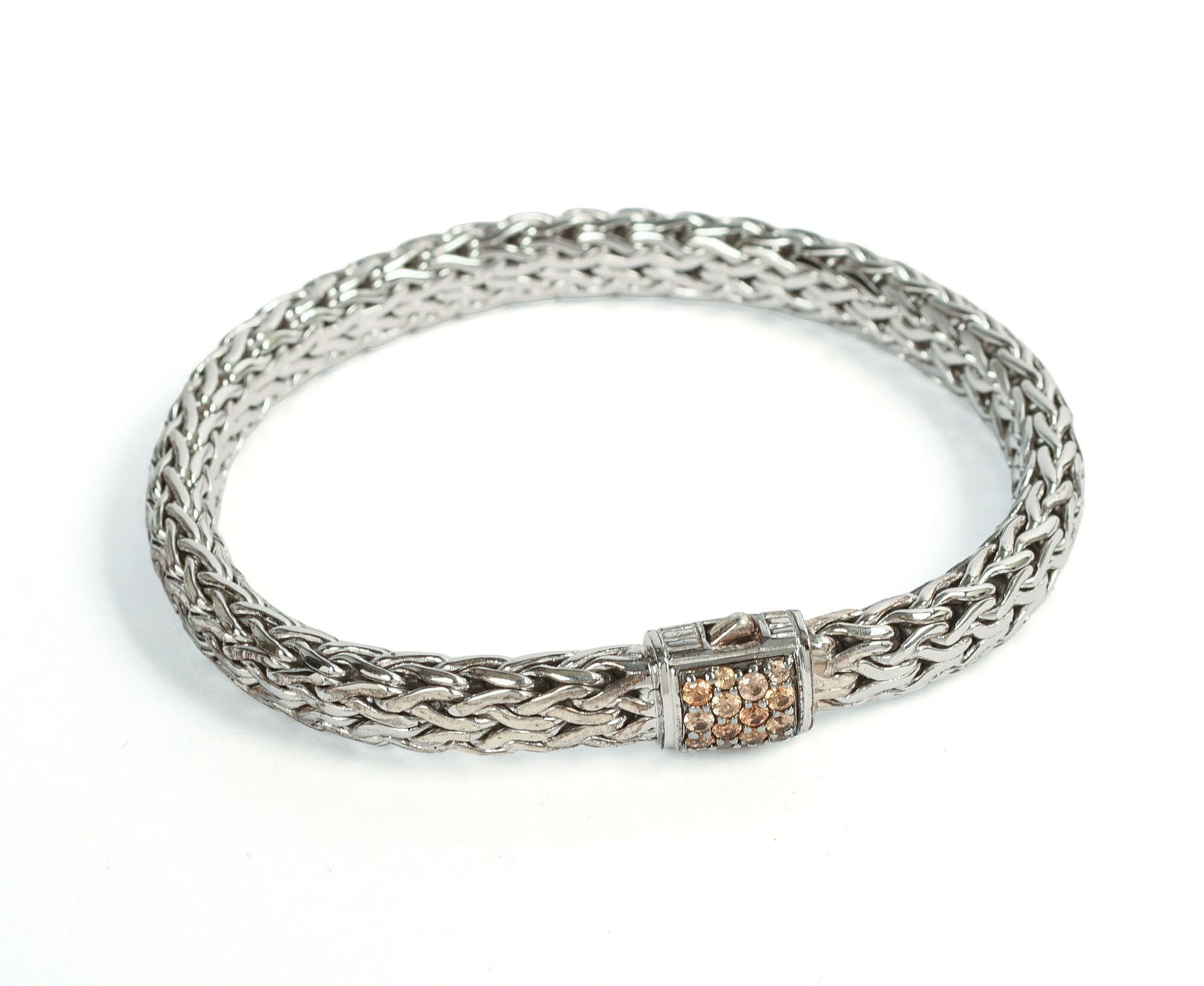 JOHN HARDY STERLING SILVER BRAIDED CHAIN BRACELET. (1 of 5)
