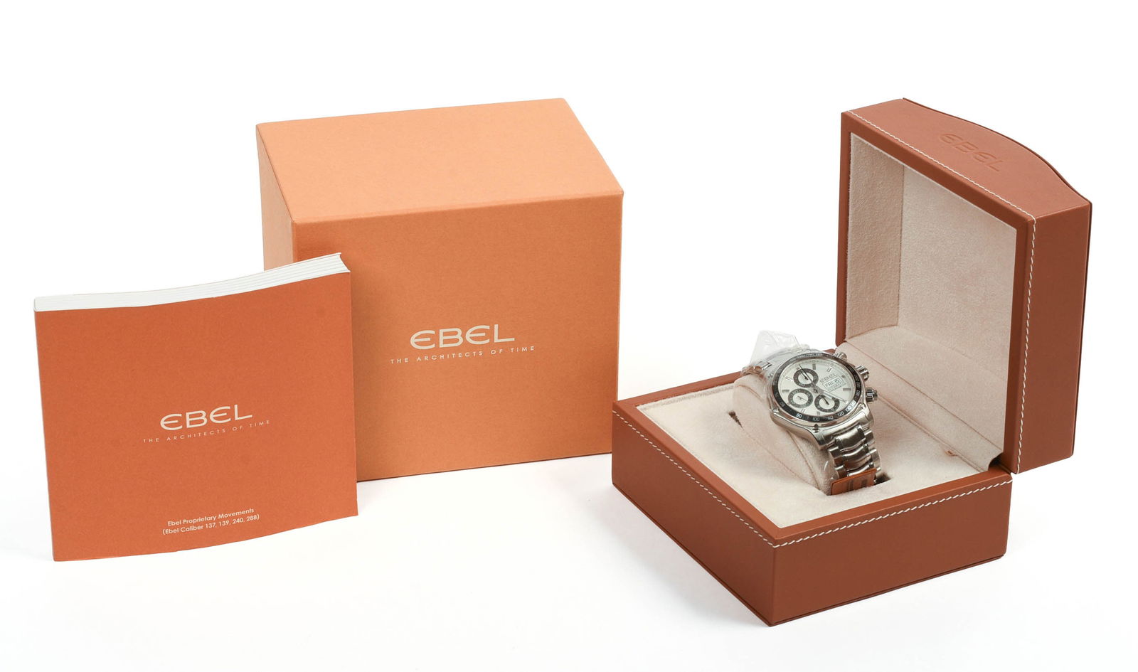 EBEL 1911 DISCOVERY MEN'S CHRONOMETER.: Face diameter 1.75 inches, new with tags, in original box.