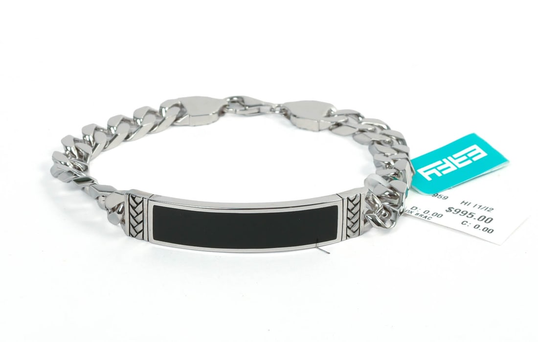 EFFY STERLING SILVER AND ONYX BRACELET.: Length 7 inches, 33 grams. New with tags. Original retail $995