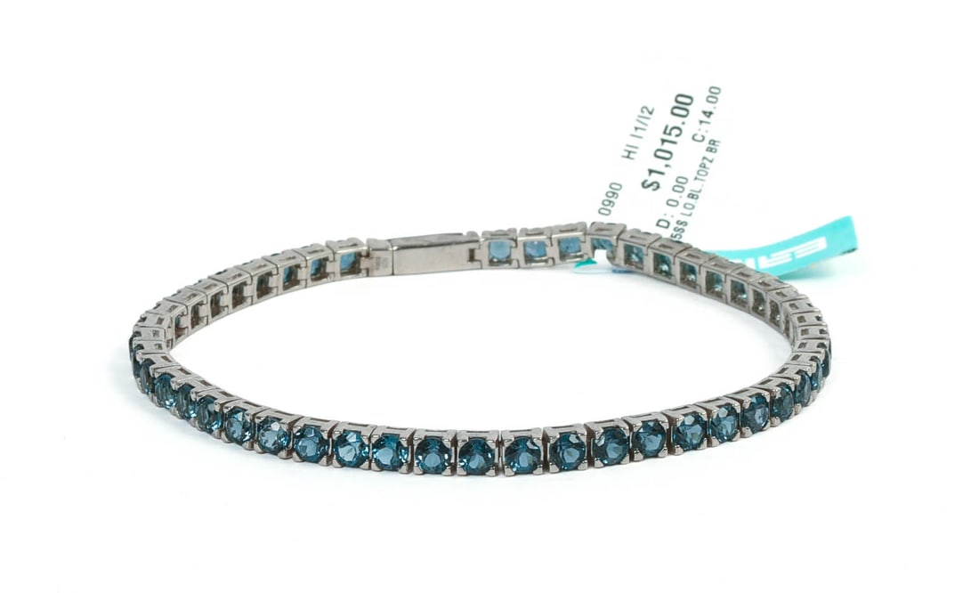 EFFY STERLING SILVER AND TOPAZ BRACELET.: Length 8.25 inches, 19 grams. Original retail $1,015.