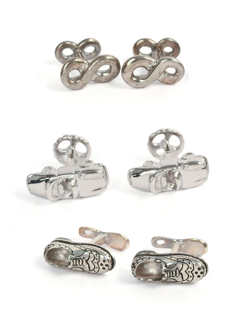 THREE PAIRS OF ROTENIER STERLING SILVER CUFFLINKS. (1 of 5)