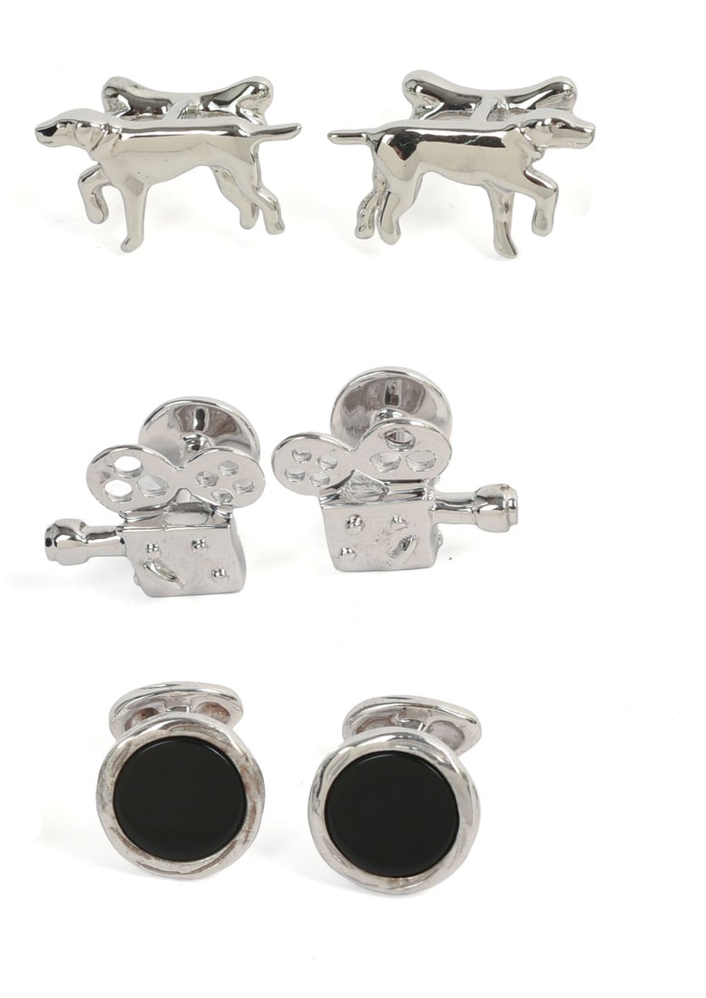 THREE PAIRS OF ROTENIER STERLING SILVER CUFFLINKS. (1 of 6)