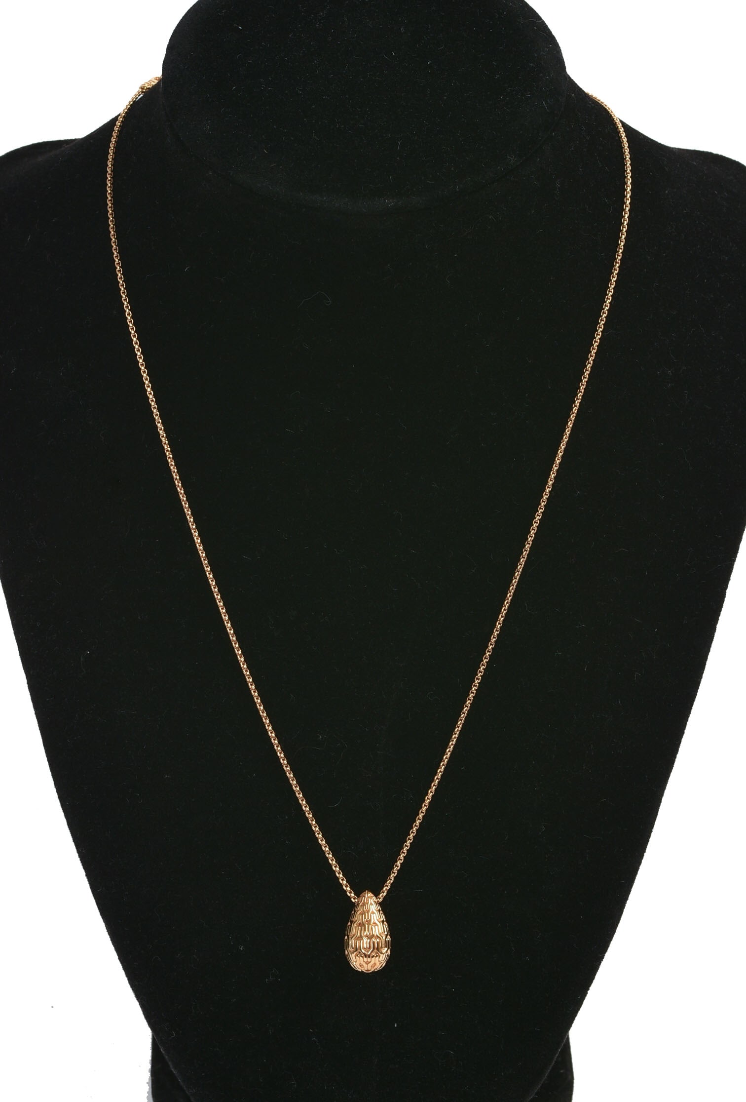 JOHN HARDY 14K GOLD PENDANT NECKLACE.: Length 17 inches, 9.16 grams.