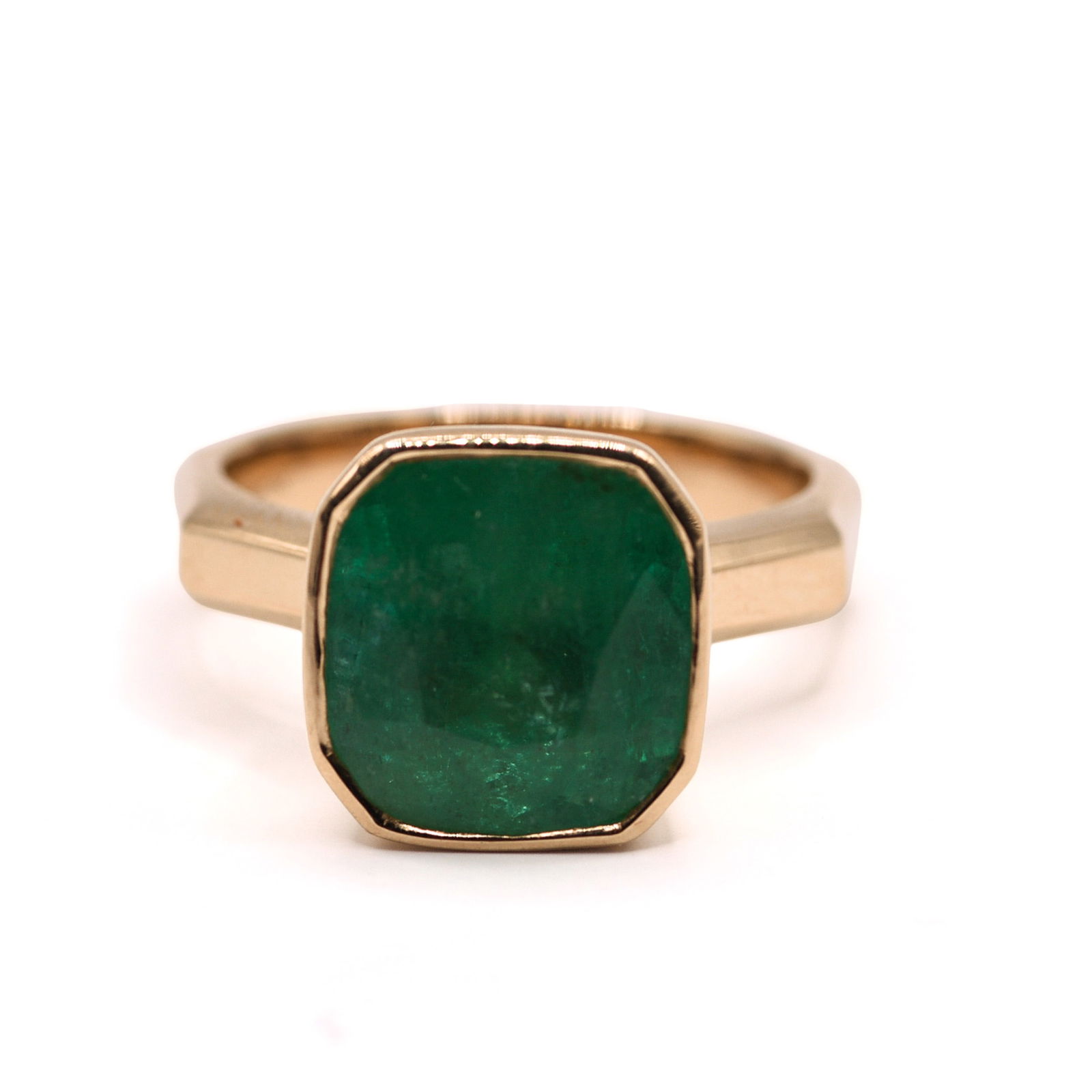 14K YELLOW GOLD NATURAL COLOMBIAN EMERALD BERYL RING (1 of 3)
