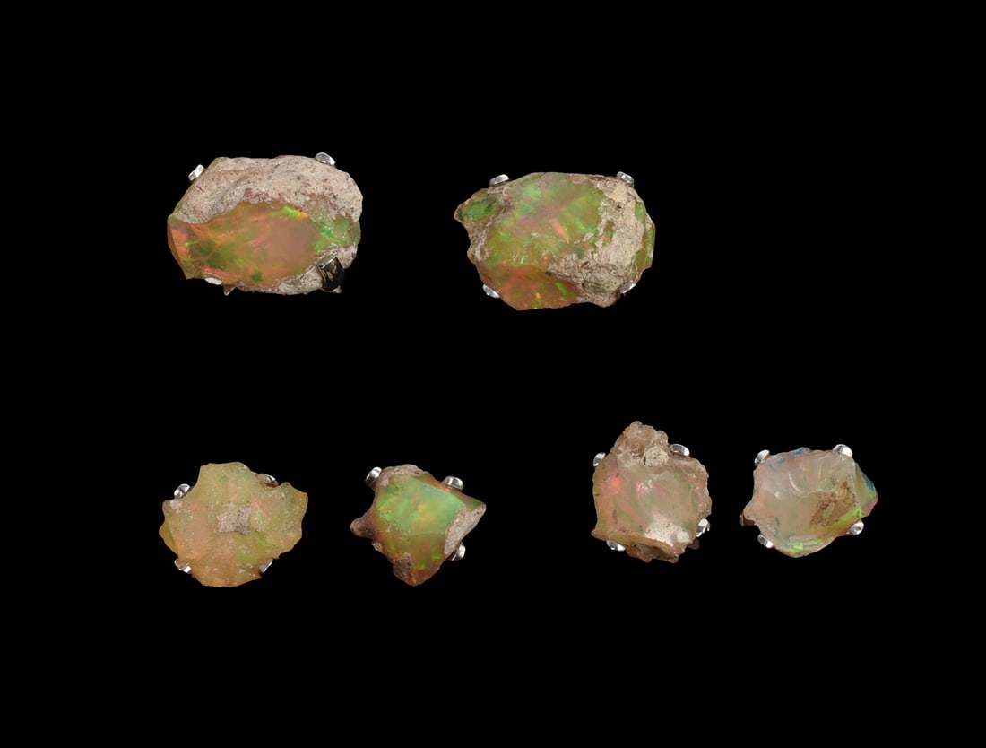 JAN LESLIE STERLING SILVER GEODE CUFFLINK AND SHIRT STUD SET.: Cufflinks 1 x 0.75 inches, new in box.