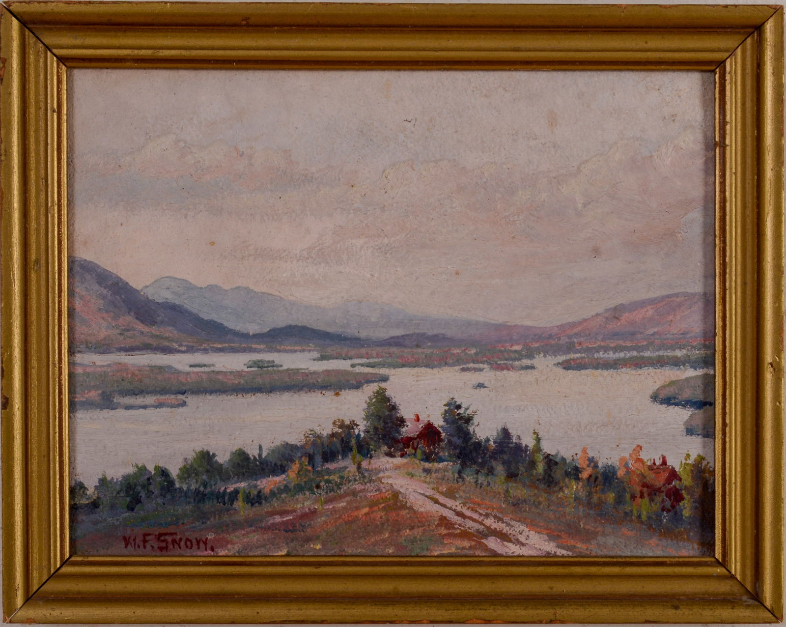 Warren Francis Snow Landscape Painting. (1 of 3)