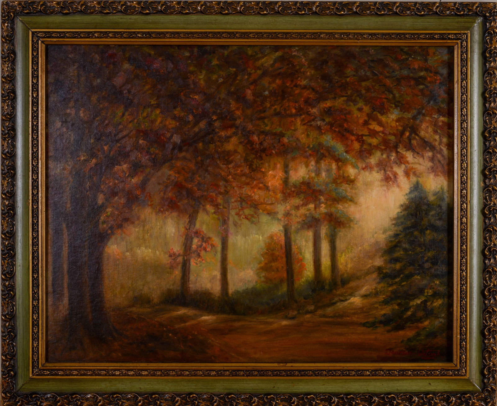 Dawson Dawson-Watson (1864 - 1939). Country Road.: Oil on board, 22 x 28 inches, signed and dated 1931 lower right. Framed, 27 x 33 inches,