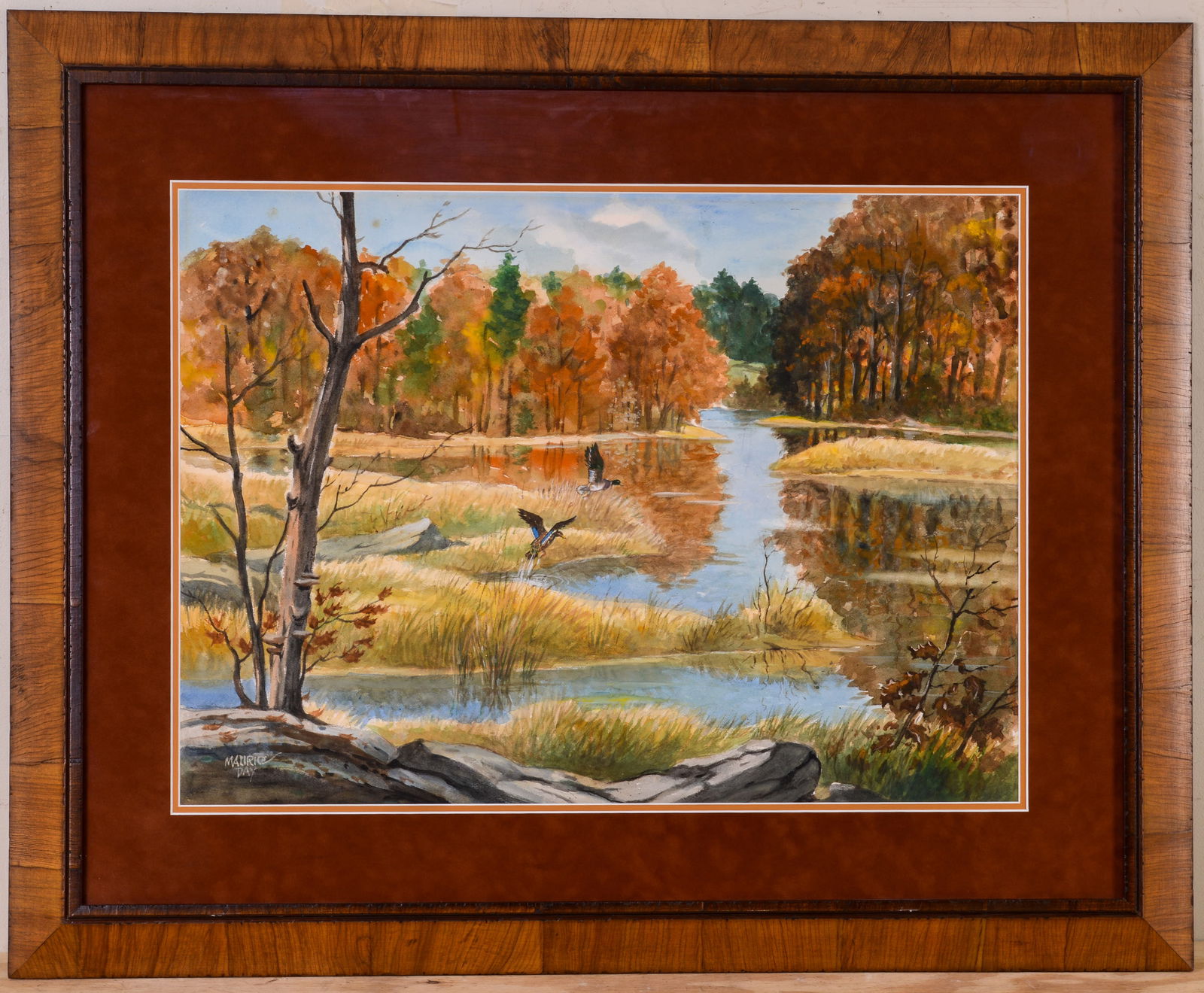 Maurice Day (1892-1983). The Creek, Damariscotta, Maine.: Watercolor on paper, 20 x 28 inches, sight, signed lower left. Framed, 32 x 40 inches.