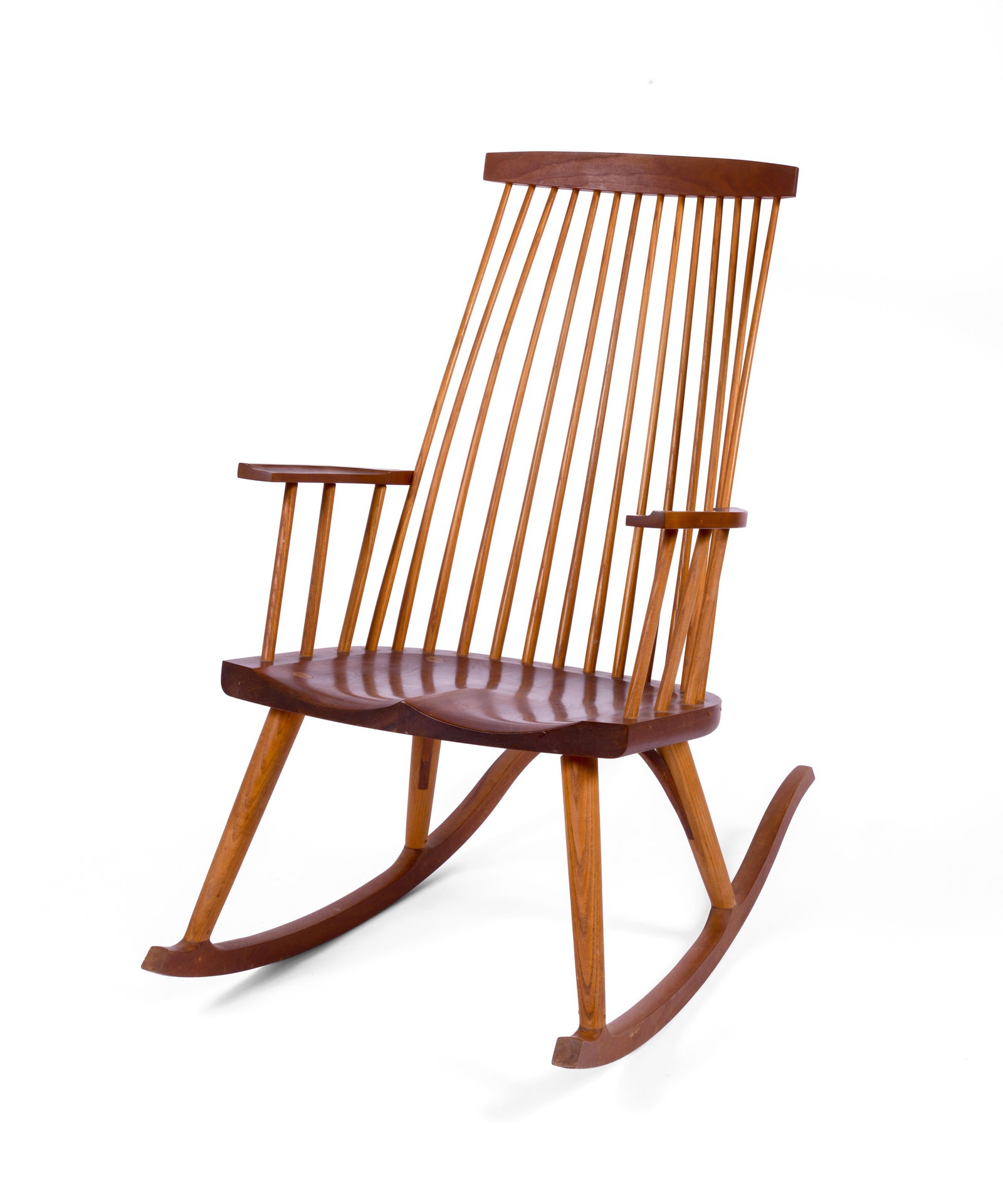 Thomas Moser New Gloucester Cherry Rocking Chair.: Height 39 inches, width 23 inches, length 37 inches.