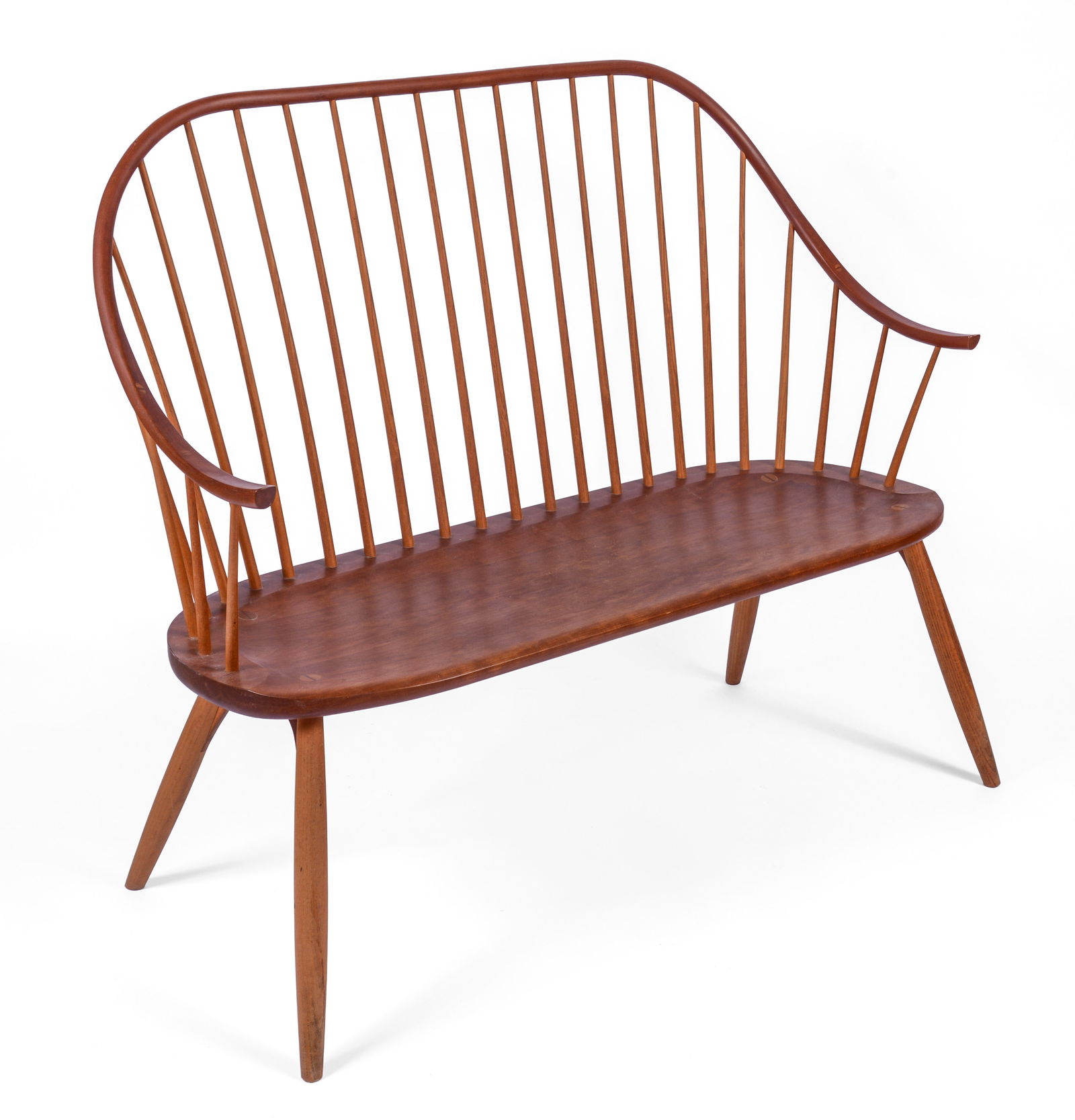 Thomas Moser Continuous Arm Windsor Bench.: Height 41 inches, length 48 inches, depth 17 inches.