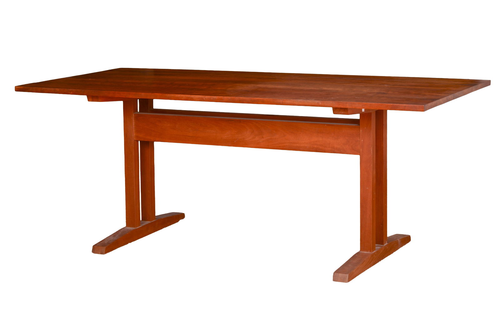 Thomas Moser Trestle Dining Table in Cherry.: Height 30 inches, length 76 inches, depth 36 inches. A few light scratches.