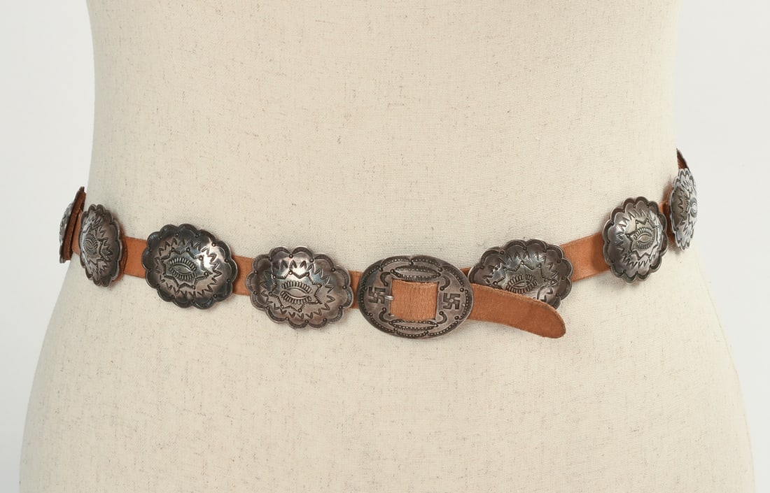 Native American Sterling Silver Concho Belt. (1 of 3)
