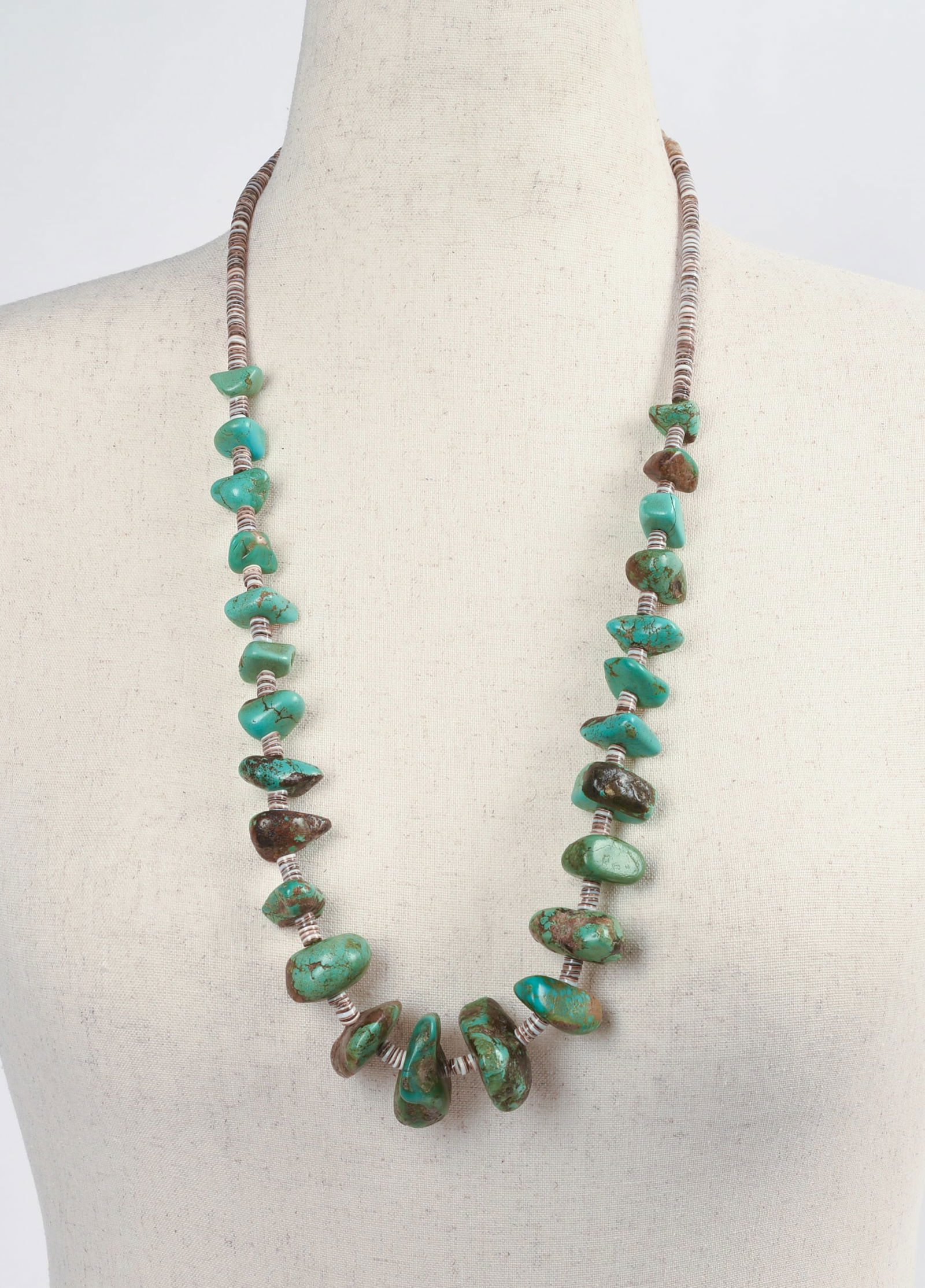 Native American Turquoise Nugget Heishi Necklace. (1 of 3)