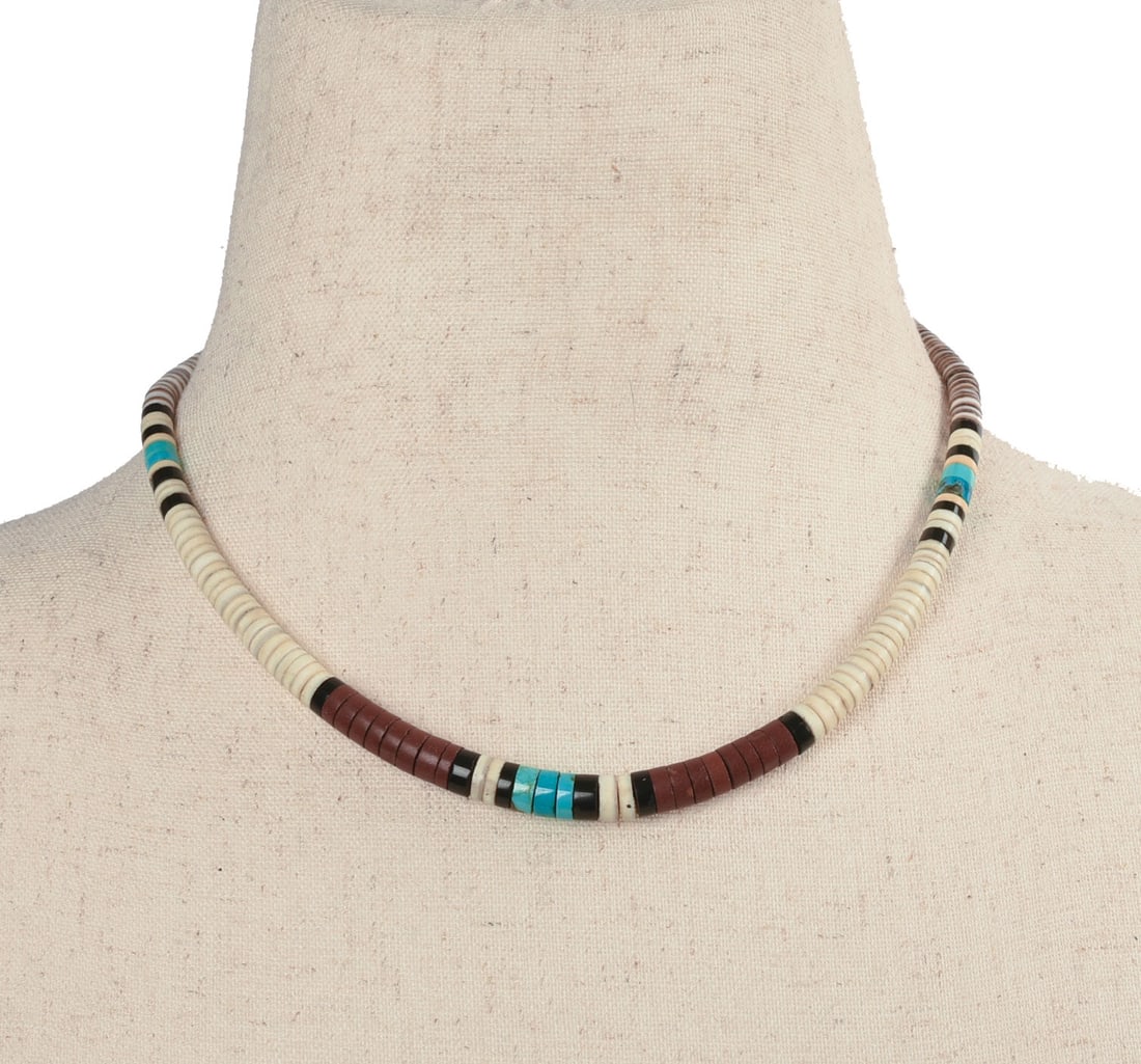 Native American Mixed Stone Heishi Necklace. (1 of 2)